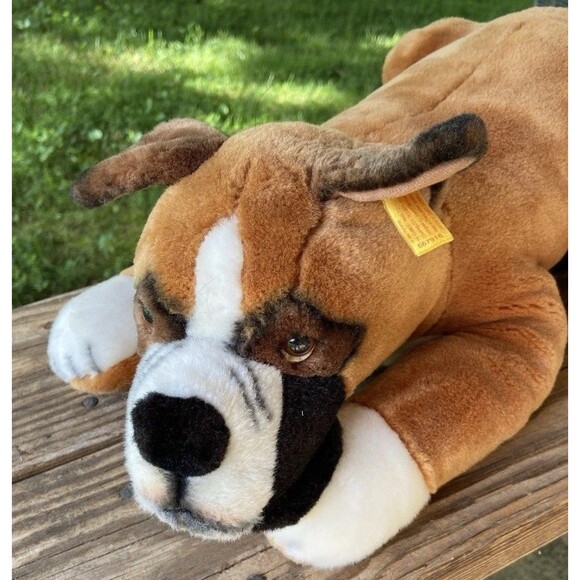 Vintage Steiff Plush Brown Boxer w Yellow Tag Western Germany FAO Swartz 2004 - Picture 3 of 9